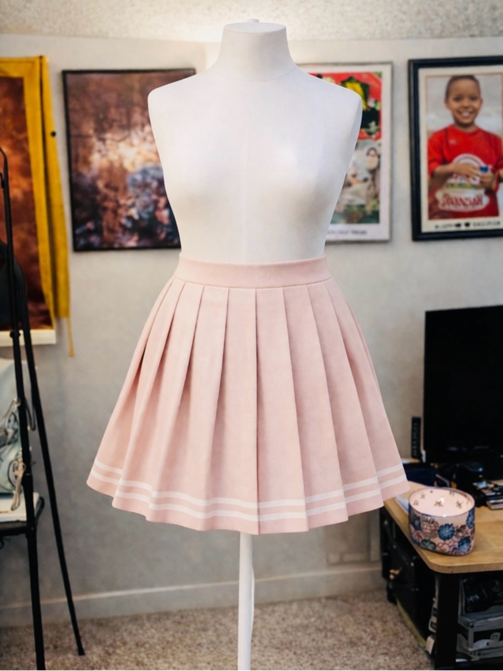 Michael Kors Blush Pleated Skater Skirt - Picture 6 of 7